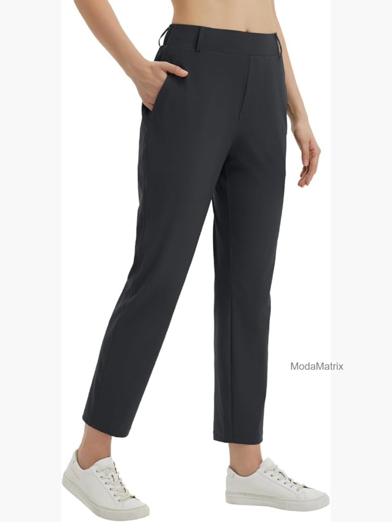 Women's Stretch Golf Pants With Belt Loops And Pockets Upf 50+